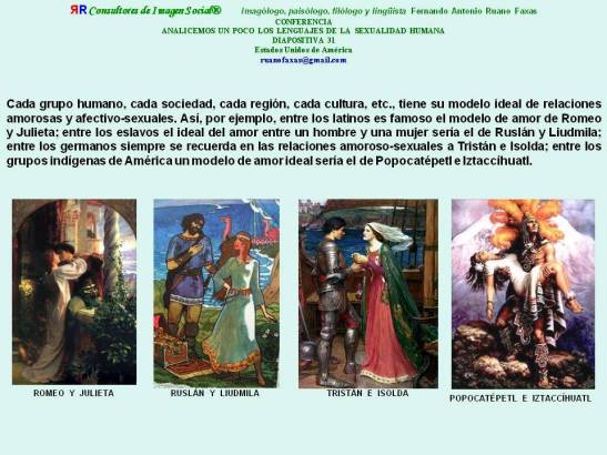 FERNANDO ANTONIO RUANO FAXAS. ROMEO Y JULIETA, TRISTÁN E ISOLDA, POPOCATÉPETL E ÍZTACCÍHUATL