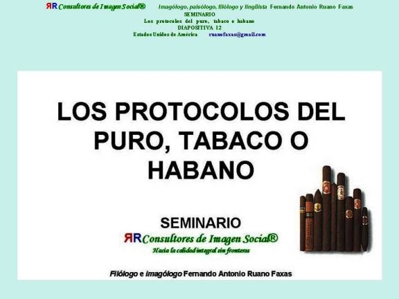 FERNANDO ANTONIO RUANO FAXAS. TABACO, PURO O HABANO.