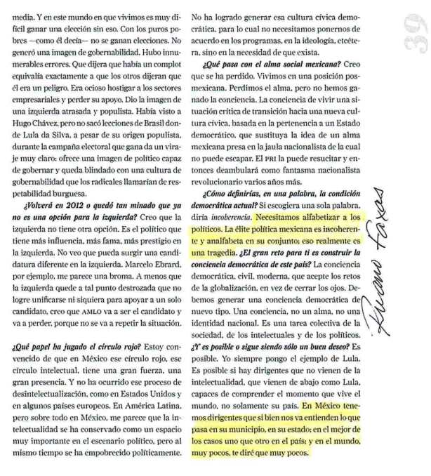 FERNANDO ANTONIO RUANO FAXAS. Los políticos mexicanos, ENTRE OTYRAS COSAS, son analfabetos funcionales. ROGER BARTRA