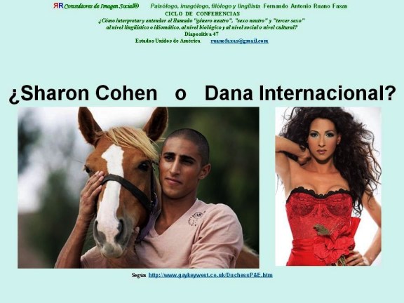 FERNANDO ANTONIO RUANO FAXAS. SHARON COHEN O DANA INTERNATIONAL