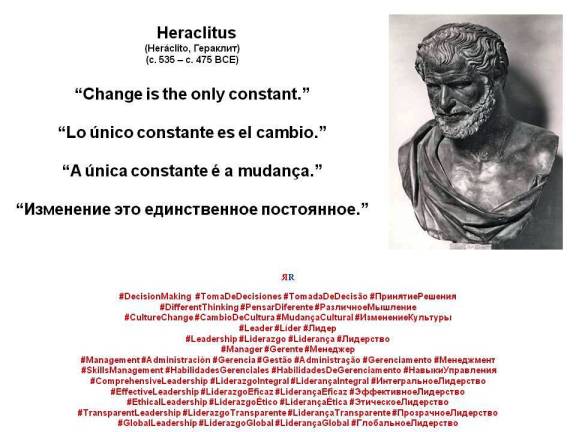 FERNANDO ANTONIO RUANO FAXAS. Heraclitus, Heráclito, Гераклит. Change is the only constant. Lo único constante es el cambio. A única constante é a mudança. Изменение это единственное постоянное