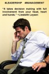 PAULINA RENDON AGUILAR. Liesbeth Leysen. It takes decision making with full involvement from your head, heart and hands. LEADERSHIP,&nbsp;MANAGEMENT