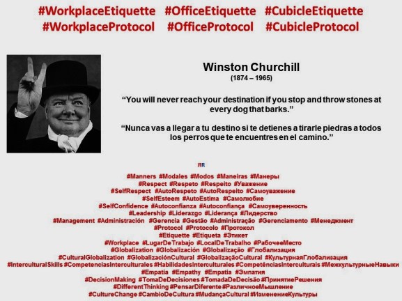 WINSTON CHURCHILL. You will never reach your destination if you stop and throw stones at every dog that barks