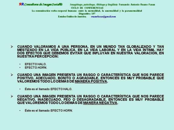 FERNANDO ANTONIO RUANO FAXAS. EFECTO HALO, EFECTO HORN. EN IMAGEN PÚBLICA QUÉ ES BUENA APARIENCIA Y MALA APARIENCIA EN EL TERCER MUNDO