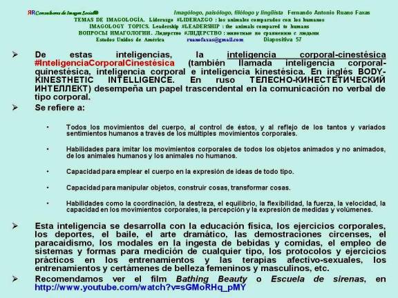 FERNANDO ANTONIO RUANO FAXAS. INTELIGENCIA CORPORAL-CINESTÉSICA, BODY-KINESTHETIC INTELLIGENCE, ТЕЛЕСНО-КИНЕСТЕТИЧЕСКИЙ ИНТЕЛЛЕКТ
