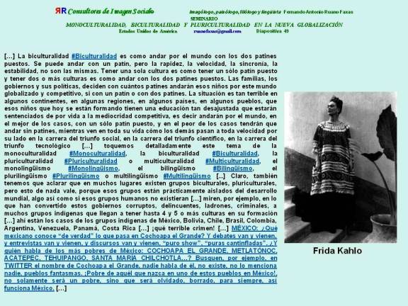 FERNANDO ANTONIO RUANO FAXAS. MONOCULTURALIDAD, BICULTURALIDAD Y PLURICULTURALIDAD EN LA NUEVA GLOBALIZACIÓN