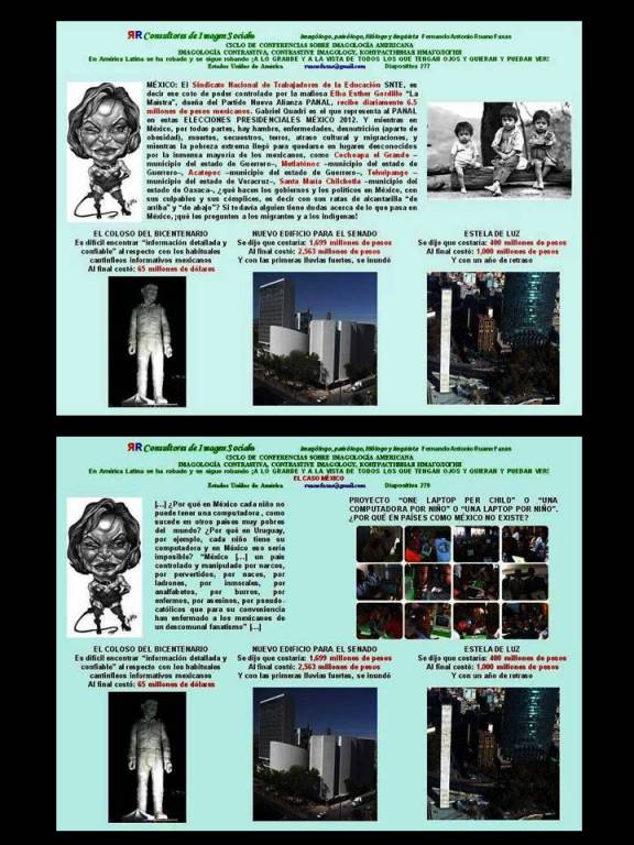 FERNANDO ANTONIO RUANO FAXAS. ELBA ESTHER GORDILLO Y SU PANDILLA, INCLUYENDO A FELIPE CALDERÓN Y A PEÑA NIETO. QUE HACIA DÓNDE VA MÉXICO, HACIA EL ABISMO. MÉXICO YA ESTÁ EN EL ABISMO