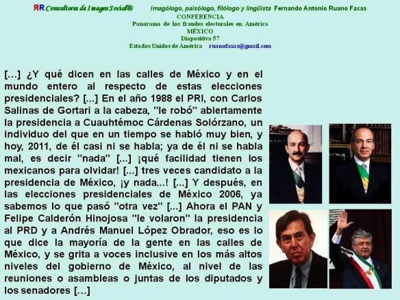 FERNANDO ANTONIO RUANO FAXAS. FRAUDE ELECTORAL EN MÉXICO, SALINAS, CALDERÓN, CÁRDENAS, LÓPEZ OBRADOR. ELECCIONES EN MÉXICO. CORRUPCIÓN