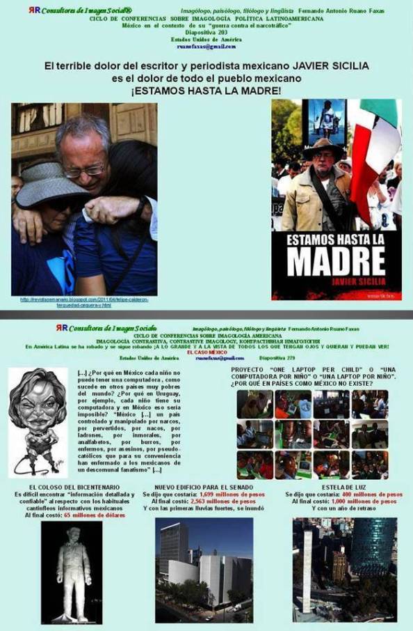 FERNANDO ANTONIO RUANO FAXAS. JAVIER SICILIA. POR FIN CUÁNTOS SON LOS MUERTOS EN MÉXICO. EL PUEBLO MEXICANO ES INCAPAZ DE VER LO QUE HACEN LOS POLÍTICOS. CEGUERA SOCIAL, UTOPÍA, DISTOPÍA, MACROMANÍA Y MICROMANÍA EN MÉXICO