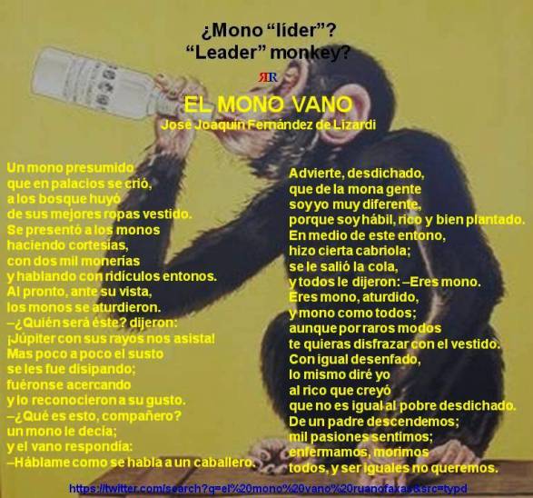 FERNANDO ANTONIO RUANO FAXAS. Leadership, Liderazgo, Liderança, Лидерство, Management, Administración, Gerencia, Gestão, Administração, Gerenciamento, Менеджмент. Mono líder, Leader monkey. EL MONO VANO, Fernández de Lizardi