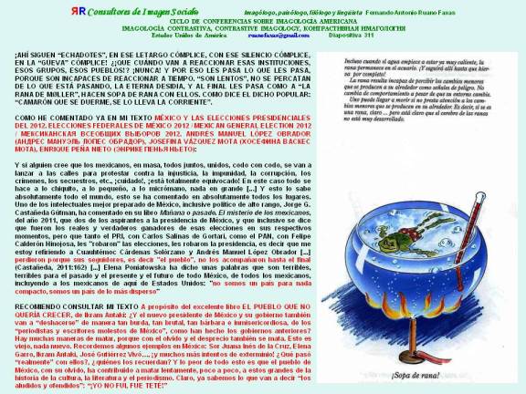 FERNANDO ANTONIO RUANO FAXAS. LOS PUEBLOS ATRASADOS E IGNORANTES QUE VIVEN COMO LA RANA DE MOLLER
