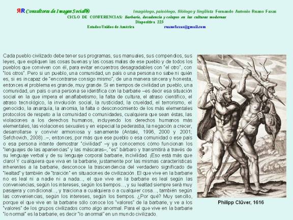 RUANO FAXAS. BARBARIE, DECADENCIA Y COLAPSO