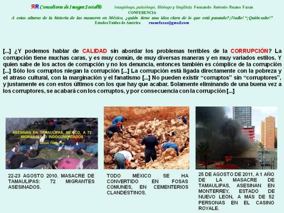 RUANO FAXAS. MÉXICO. MASACRES EN TAMAULIPAS Y EN CASINO ROYALE