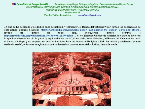 RUANO FAXAS. VATICANO. LAVADO DE DINERO