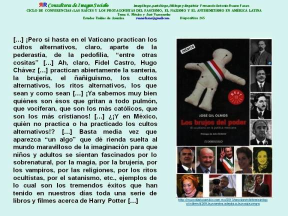 FERNANDO ANTONIO RUANO FAXAS. CATOLICISMO, CRISTIANISMO, SINCRETISMO, SANTERÍA, CULTOS ALTERNATIVOS, RITOS ALTERNATIVOS, EN AMÉRICA, EN MÉXICO, LOS BRUJOS DEL PODER, LA SANTERÍA ENTRE LOS POLÍTICOS DE MÉXICO
