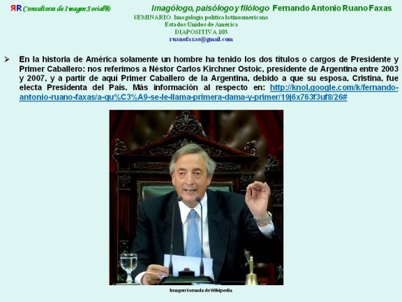 FERNANDO ANTONIO RUANO FAXAS. NÉSTOR KIRCHNER