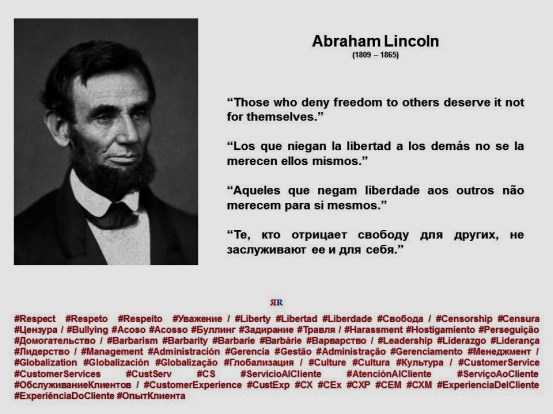 FERNANDO ANTONIO RUANO Faxas. Abraham Lincoln. Los que niegan la libertad a la de Otras merecen Ninguna de Mismos parrafo ELLOS