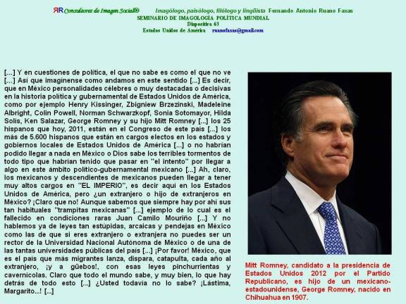 FERNANDO ANTONIO RUANO FAXAS. MITT ROMNEYS' MEXICAN HISTORY. HISTORIA DE LOS ORÍGENES MEXICANOS DE MITT ROMNEY