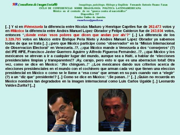 FERNANDO ANTONIO RUANO FAXAS. MÉXICO, VENEZUELA, INSTITUTO FEDERAL ELECTORAL IFE, FRANCISCO JAVIER GUERRERO AGUIRRE, ALFREDO FIGUEROA FERNÁNDEZ, LUIS CARLOS UGALDE, LEONARDO VALDÉS ZURITA