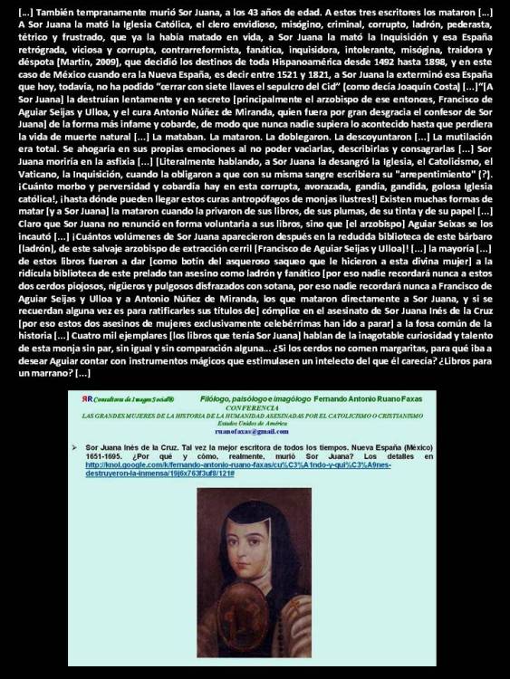 FERNANDO ANTONIO RUANO FAXAS. Quiénes mataron a Sor Juana Inés de la Cruz, Хуана Инес де ла Крус