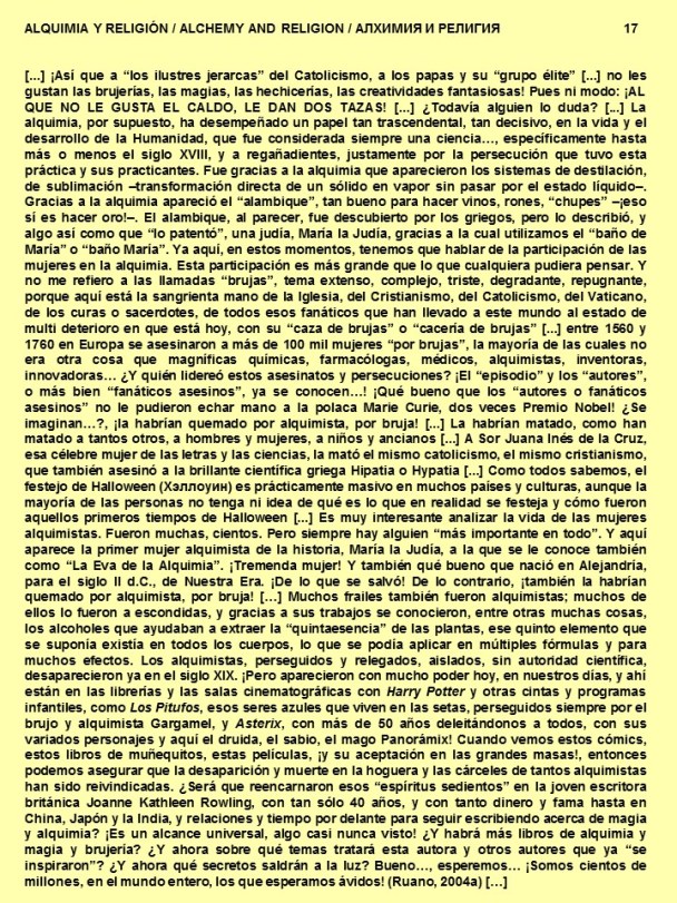 FERNANDO ANTONIO RUANO FAXAS. ALQUIMIA Y RELIGIÓN, ALCHEMY AND RELIGION, АЛХИМИЯ И РЕЛИГИЯ