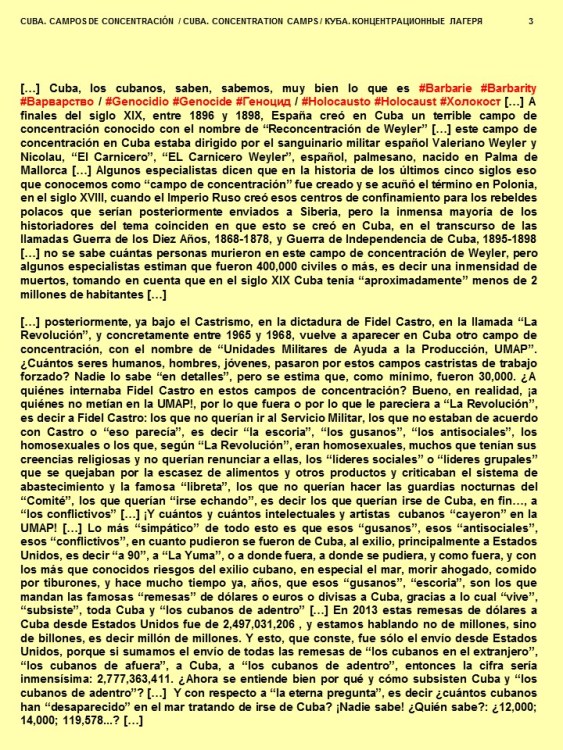 FERNANDO ANTONIO RUANO Faxas. CUBA, CAMPOS DE CONCENTRACIÓN. CUBA, Campos de Concentración. Cuba, Los Campos de Concentración