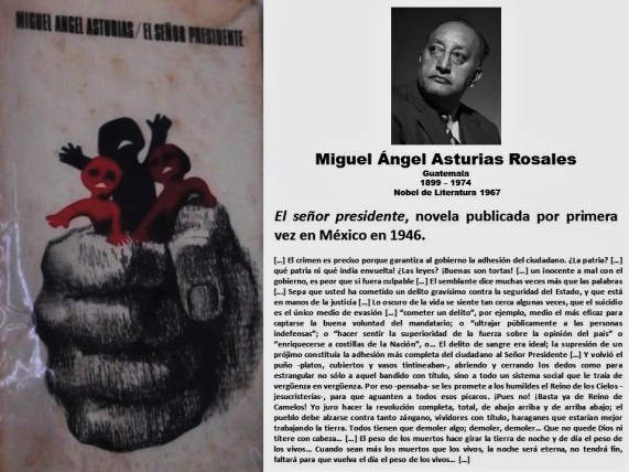 FERNANDO ANTONIO RUANO FAXAS. PAISOLOGÍA, IMAGOLOGÍA, LITERATURA, ELECCIONES, DICTADURAS, DICTADORES. Miguel Ángel Asturias Rosales, El señor presidente. Guatemala.