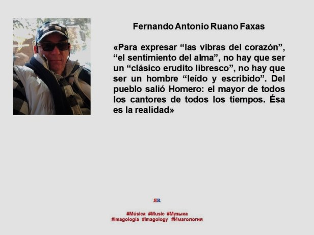 FERNANDO ANTONIO RUANO FAXAS. IMAGOLOGÍA, MÚSICA, FILOLOGÍA, LINGÜÍSTICA