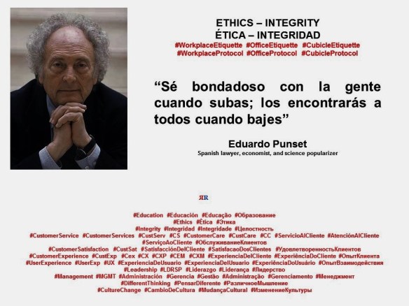 FERNANDO ANTONIO RUANO FAXAS. Eduardo Punset. Ética e integridad en las empresas multiculturales. Ethics and integrity in multicultural companies.