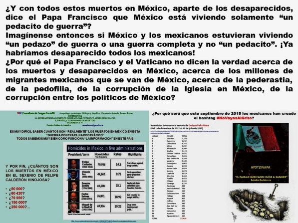 Papa, Pope, Папа. Vaticano, Vatican, Ватикан. México, Méjico, Мексика. MUERTOS, DESAPARECIDOS, MIGRACIÓN, MIGRANTES, NIÑOS, PEDERASTIA, PEDOFILIA, CORRUPCIÓN, IMPUNIDAD, ELECCIONES, POLITICOS