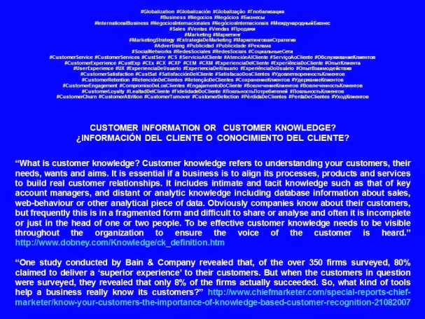 PAULINA RENDÓN AGUILAR. CUSTOMER INFORMATION OR CUSTOMER KNOWLEDGE. INFORMACIÓN DEL CLIENTE O CONOCIMIENTO DEL CLIENTE.