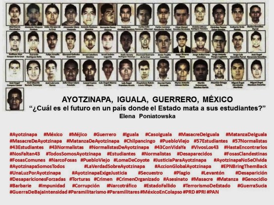 AYOTZINAPA, IGUALA, GUERRERO, MÉXICO. ELENA PONIATOWSKA, Cuál es el futuro en un país donde el Estado mata a sus estudiantes