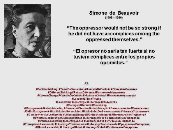 FERNANDO ANTONIO RUANO FAXAS. Simone de Beauvoir. El opresor no sería tan fuerte si no tuviera cómplices entre los propios oprimidos