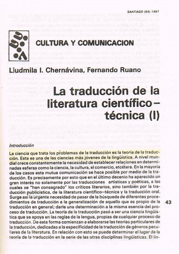 Fernando Antonio Ruano Faxas.TRADUCCIÓN DE LITERATURA CIENTÍFICA Y TÉCNICA.TRANSLATION,TRADUÇÃO,ПЕРЕВОД.Lingüística,Filología,Imagología. 1
