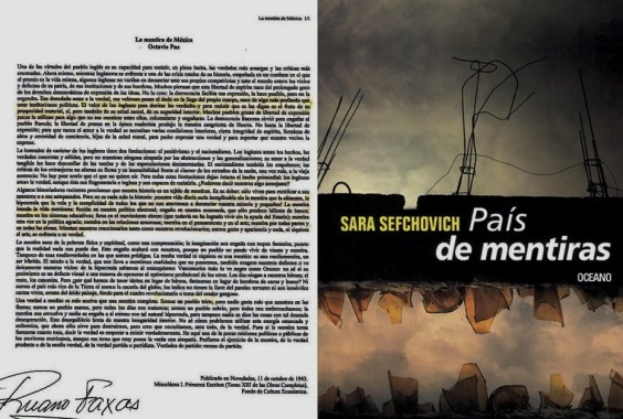FERNANDO ANTONIO RUANO FAXAS. IMAGOLOGÍA. OCTAVIO PAZ, LA MENTIRA DE MÉXICO. SARA SEFCHOVICH, PAÍS DE MENTIRAS. PERIODISMO, PERIODISTAS, ELECCIONES, FRAUDE ELECTORAL