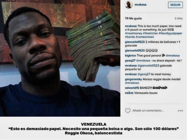 VENEZUELA. ESTO ES DEMASIADO PAPEL. NECESITO UNA PEQUEÑA BOLSA O ALGO. SON SOLO 100 DÓLARES. BOLIVAR, DÓLAR, BOLÍVARES, DÓLARES.