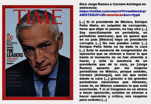 FERNANDO ANTONIO RUANO FAXAS. IMAGOLOGÍA, PAISOLOGÍA. CARMEN ARISTEGUI ENTREVISTA A JORGE RAMOS Y RICARDO RAFAEL, MÉXICO, PEÑA NIETO, PRI, CORRUPCCIÓN, IMPUNIDAD, ELECCIONES, PERIODISMO, PERIODISTAS