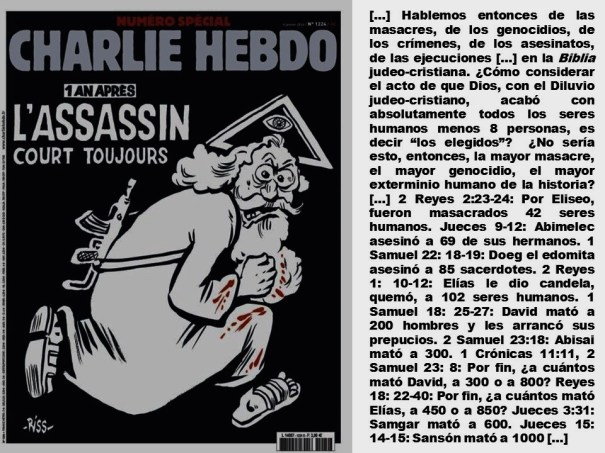 CHARLIE HEBDO, ШАРЛИ ЭБДО. DIOS, GOD, DEUS, БОГ. BIBLIA, BIBLE, БИБЛИЯ, BIBEL. TERRORISMO, TERRORISM, TERRORISME, ТЕРРОРИЗМ‬