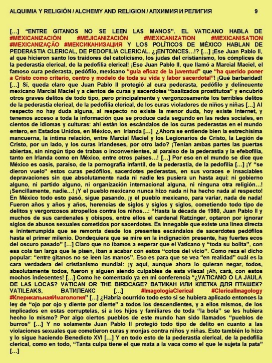 FERNANDO ANTONIO RUANO FAXAS. PAISOLOGÍA, IMAGOLOGÍA. ALQUIMIA Y RELIGIÓN, ALCHEMY AND RELIGION. JUAN PABLO II, BENEDICTO XVI, FRANCISCO, VATICANO, MACIEL, LEGIONARIOS DE CRISTO, PEDERASTIA, PEDOFILIA
