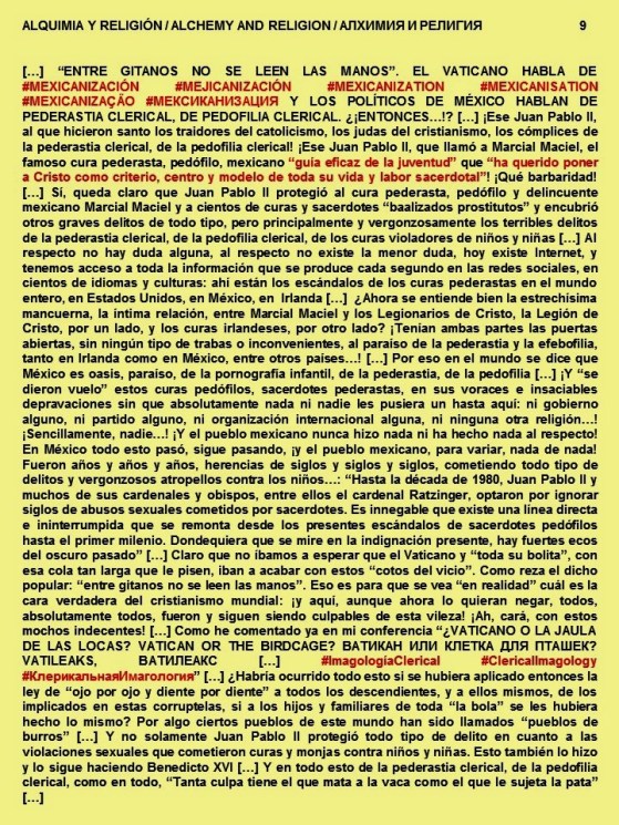 FERNANDO ANTONIO RUANO FAXAS. PAISOLOGÍA, IMAGOLOGÍA. ALQUIMIA Y RELIGIÓN, ALCHEMY AND RELIGION. JUAN PABLO II, BENEDICTO XVI, FRANCISCO, VATICANO, MACIEL, LEGIONARIOS DE CRISTO, PEDERASTIA, PEDOFILIA