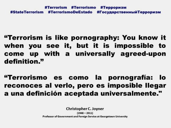 FERNANDO ANTONIO RUANO FAXAS. IMAGOLOGÍA, PAISOLOGÍA. Christopher Joyner, Terrorism, Terrorismo, Терроризм, State Terrorism, Terrorismo de Estado, Государственный Терроризм
