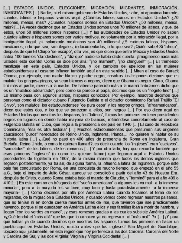 FERNANDO ANTONIO RUANO FAXAS. ESTADOS UNIDOS, MEXICO, CUBA, LATINOS, HISPANOS, ELECCIONES, IMAGOLOGÍA, PAISOLOGÍA, HISTORIA, MIGRACIÓN, MIGRANTES, INMIGRACIÓN, INMIGRANTES