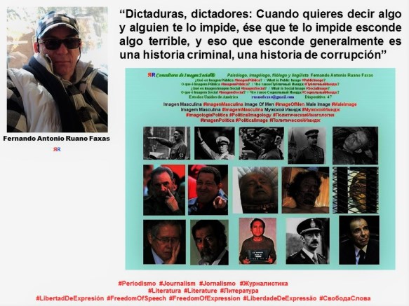 FERNANDO ANTONIO RUANO FAXAS. PERIODISMO, LITERATURA, IMAGOLOGÍA, PAISOLOGÍA, DICTADURAS, DICTADORES, LIBERTAD DE EXPRESIÓN. Cuando quieres decir algo y alguien te lo impide, ése que te lo impide esconde algo terrible