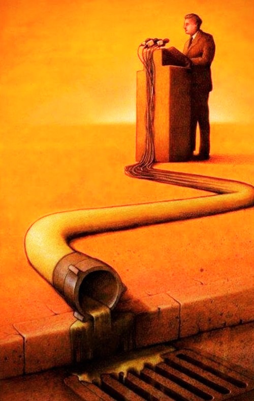 EL DISCURSO DE LOS POLÍTICOS, COMO LA MIERDA, SE VA A LAS CAÑERÍAS DE AGUAS NEGRAS. IMAGOLOGÍA, COMUNICACIÓN, POLÍTICA