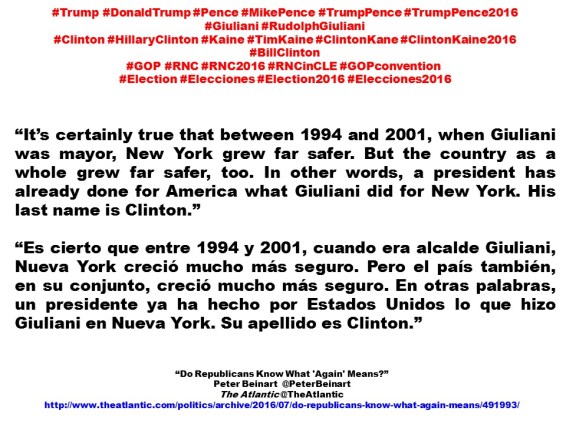 FERNANDO ANTONIO RUANO FAXAS. IMAGOLOGÍA, PAISOLOGÍA. Donald Trump, Mike Pence, Rudolph Giuliani, Bill Clinton, Hillary Clinton, Tim Kaine, 2016 GOP Convention, Republican National Convention, Peter Beinart, The Atlantic.