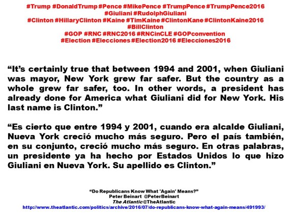 FERNANDO ANTONIO RUANO FAXAS. IMAGOLOGÍA, PAISOLOGÍA. Donald Trump, Mike Pence, Rudolph Giuliani, Bill Clinton, Hillary Clinton, Tim Kaine, 2016 GOP Convention, Republican National Convention, Peter Beinart, The Atlantic.