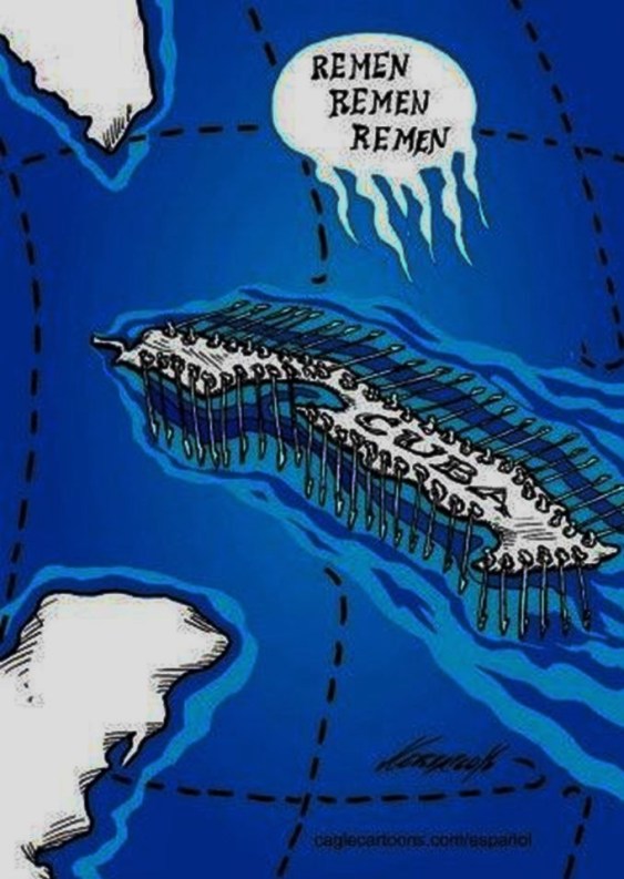 CAGLE CARTOON, CUBA, REMEN, REMEN, REMEN. CASTRO, DICTADURA, MIGRACIÓN, MIGRANTES, BALSEROS, DERECHOS HUMANOS, OBAMA, ELECCIONES