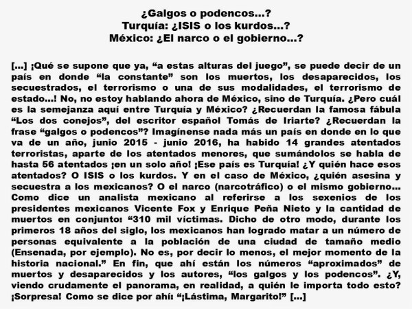 FERNANDO ANTONIO RUANO FAXAS. IMAGOLOGÍA, PAISOLOGÍA, TERRORISMO, MUERTOS, DESAPARECIDOS, TURQUÍA, ISIS, KURDOS, MÉXICO, GOBIERNO, NARCO, NARCOTRAFICO, ELECCIONES, POLITICOS