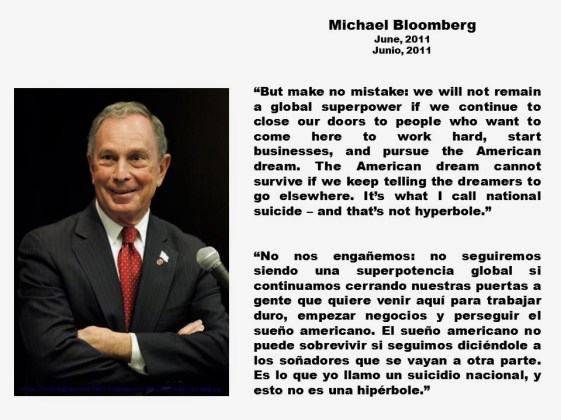 FERNANDO ANTONIO RUANO FAXAS. Michael Bloomberg. Migration, migrants, immigration, immigrants. Migración, migrantes, inmigración, inmigrantes. Hillary Clinton, Donald Trump. National suicide, suicidio nacional.