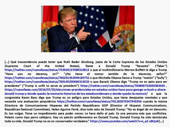 FERNANDO ANTONIO RUANO FAXAS. IMAGOLOGÍA, PAISOLOGÍA. Donald Trump, Ruth Bader Ginsburg, Warren Buffett, Michelle Obama, Barack Obama, Karen Bass, Helen Aguirre Ferré, Hillary Clinton.